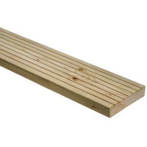 Pressure Treated Softwood Decking Boards 25x120mm x 3600mm Length Planed & Grooved Timber Decking Planks for Outdoor Garden Patio - FSC Certified, Kiln Dried, Durable