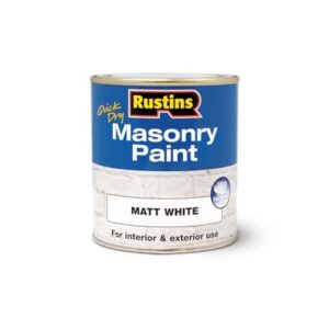 RUSTINS Masonry Paint, White, 500 ml (Pack of 1)