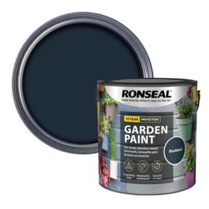 SAVING HUB 2.5L Garden Paint - Exterior Wood Tins - Garden Furniture Colors Paints Outdoors - Benches, Metal, Brickwork, Plants Pots Paint - Fade Resistant (Blackbird)