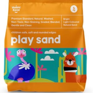 Children’s Play Sand, Premium Quality, 5KG Light Colour Sand, Non Toxic, Natural Washed Play Pit, Safe for Kids, Pets and Aquarium, packaging may vary
