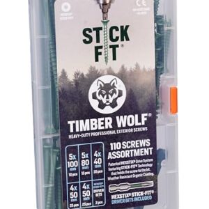 Timber Wolf Exterior Wood Screws - Mini Case Assortment - 110 screws in a Handy Pocket Assortment Pack