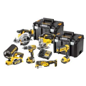 DeWalt DCK667P3T-GB 18V LXT Cordless Brushless 6 Piece Kit with 3 x 5.0Ah Batteries, Charger & Cases