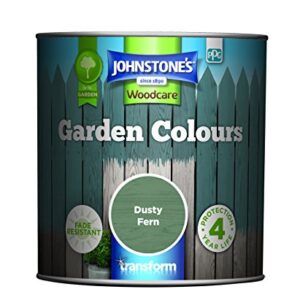Johnstone’s - Garden Colours - Dusty Fern - Exterior Wood Paint - Fade Resistant - Suitable for Garden Furniture Outdoors - Fence Paint - Dry in 2 hours - 12m2 Coverage per Litre - 1L