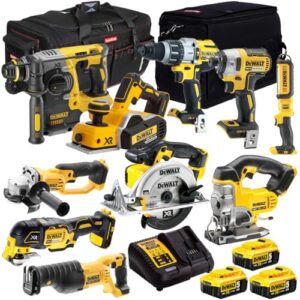 Dewalt 18V Li-ion 10 Piece Cordless Power Tool Kit with 3 X 5Ah Batteries & Charger DCKT4T710P4T- Monster Power Tool Kit- Combo Kit- 18V Cordless Power Tool Kits- Mega Power Tool- Dewalt kit